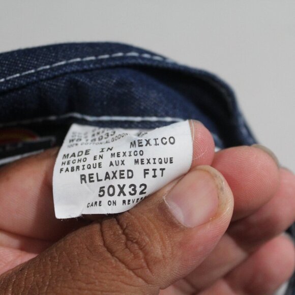 Dickies Work Men Blue Carpentar Jeans Relaxed Fit Size 50X32 - Picture 8 of 9